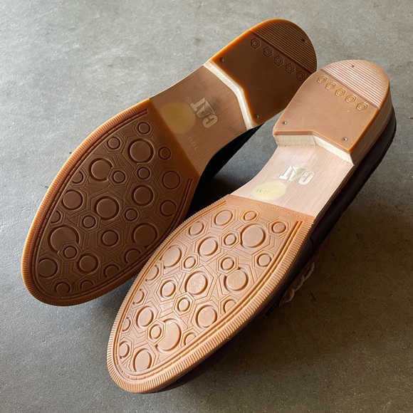 Cat Tally Oxford Dark Brown Pull Leather Low Stacked Heel Dress Shoes 9 Womens - Picture 7 of 8